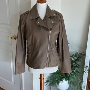 Bernardo Taupe Leather Jacket